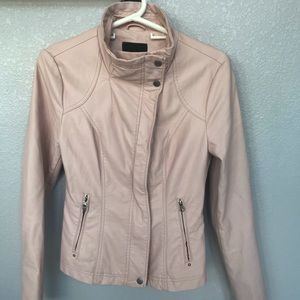 Blush Faux Leather Jacket